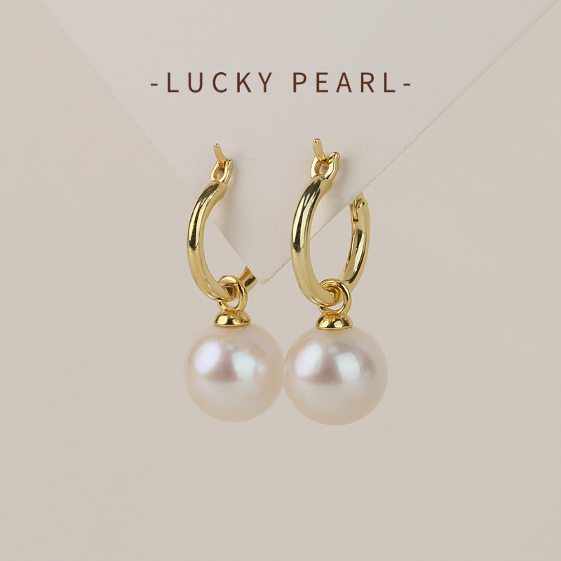 有幸S925银爱迪生淡水珍珠耳扣