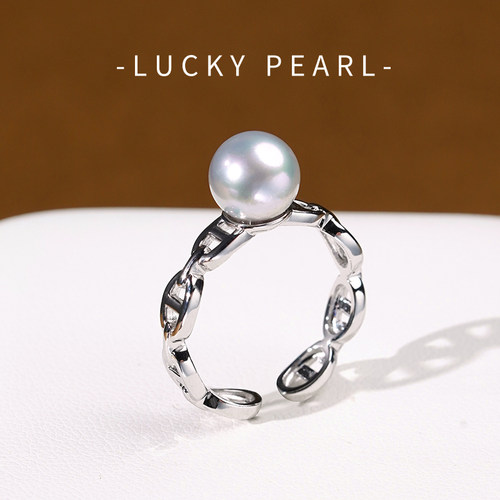 AKOYA真多麻925银亲肤珍珠戒指