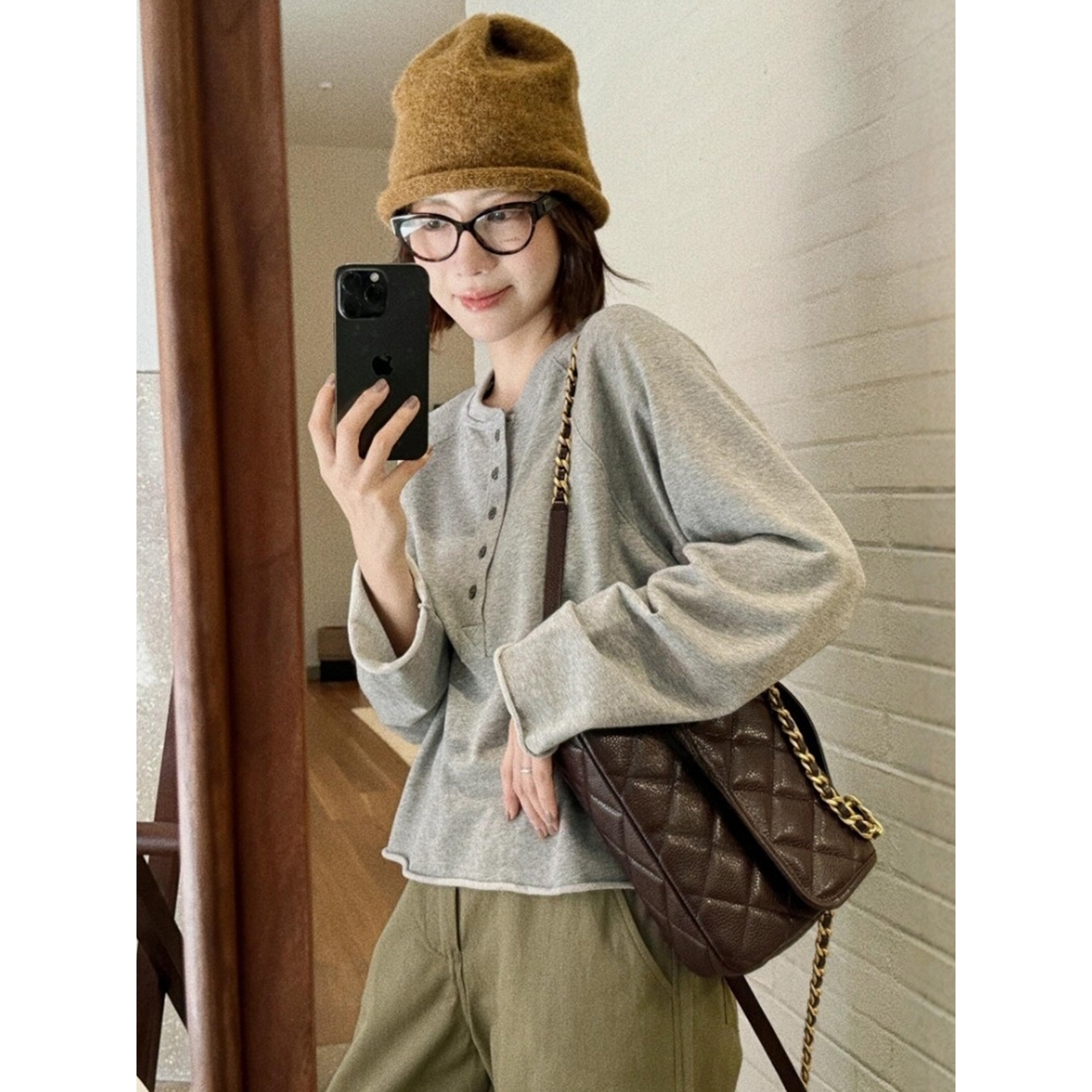 灰色长袖t恤女2025年早秋新款韩系慵懒松弛感绝美巨好看的小上衣