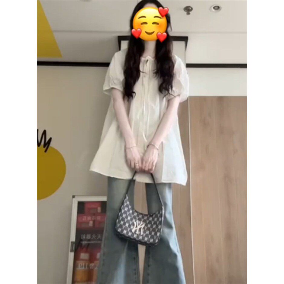 美式微喇叭牛仔裤女春秋2026新款宽松直筒窄版阔腿裤子夏季薄款