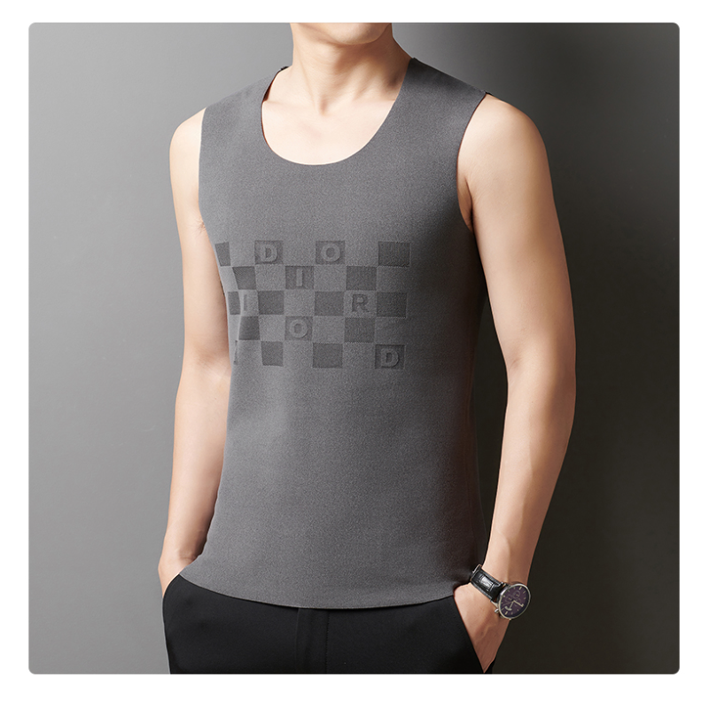 石墨烯男士无袖抗菌温感保暖背心蓄热无痕保暖上衣内穿秋冬季修身