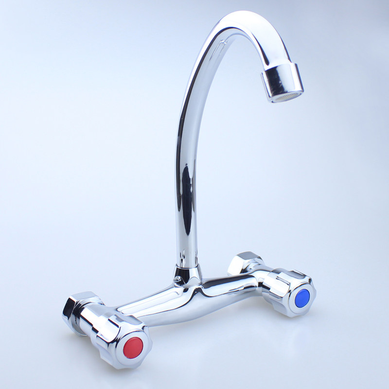 入墙式冷热水龙头厨房混水阀 全铜主体双把菜盆水槽 洗衣池龙头