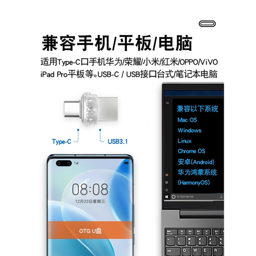 柯普顺typec手机u盘128g平板电脑两用typecu盘迷你双接口双头otg