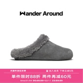 Wander 复古休闲毛拖女 厚底增高加绒勃肯鞋 around2026春季 新款