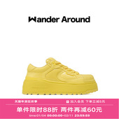女 around厚底增高黄色贝壳头休闲板鞋 黄子弘凡同款 Wander