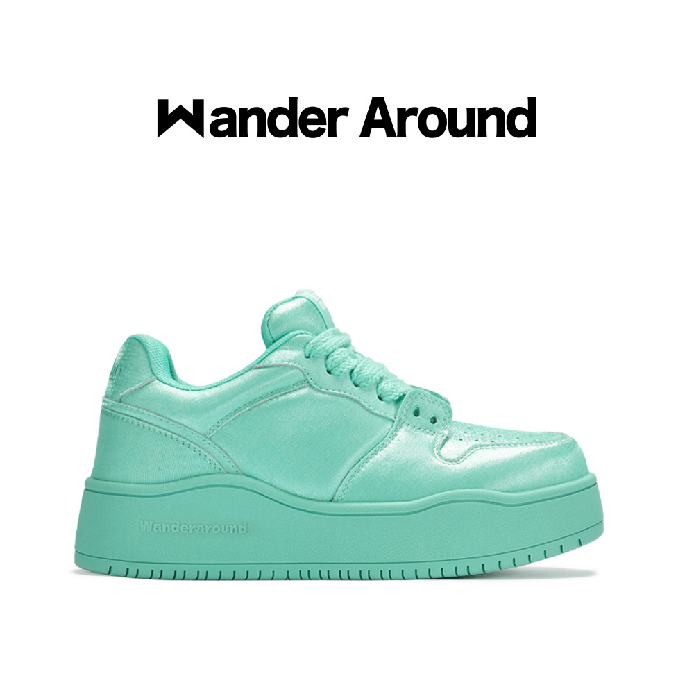 【靓雅新品】Wander Around漫行2024年新款春夏玉绿色厚底板鞋女