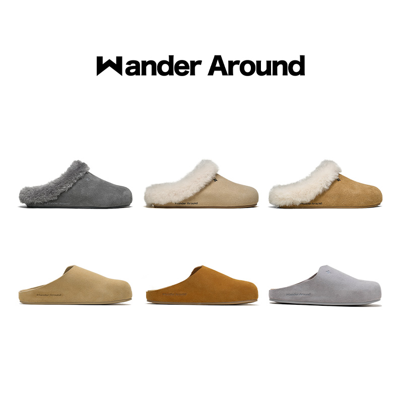 Wander around厚底牛剖层革勃肯鞋