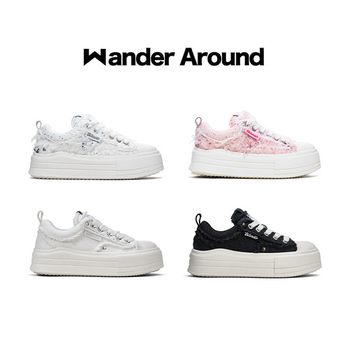 Wander around厚底增高帆布鞋女