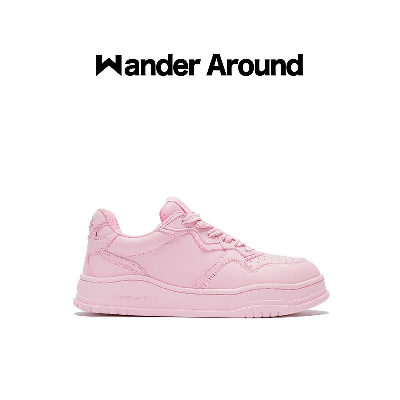 Wanderaround玫红色板鞋老爹鞋