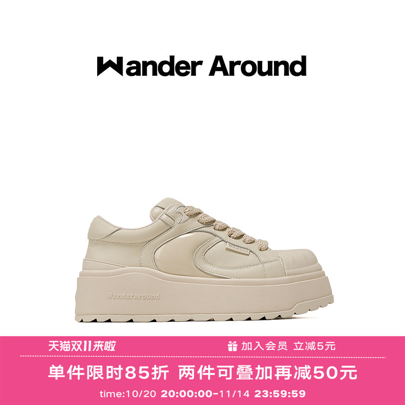 【黄子弘凡同款】 Wander around厚底增高贝壳头休闲板鞋女