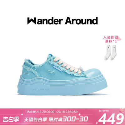 【重磅新品】Wander Around漫行2024年春夏新款晴空蓝大头帆布鞋