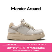 灰色厚底增高休闲板鞋 女 Around 秋冬加绒款 敖子逸同款 Wander