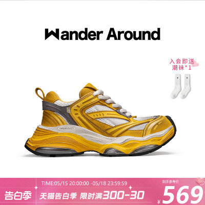 【重磅新品】Wander Around漫行2024年新款春夏蜜金做旧老爹鞋女