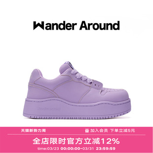 紫蝴蝶厚底增高休闲板鞋 around漫行春秋款 Wander 女 明星同款