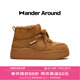 Wander 女 复古棕色厚底增高休闲高帮板鞋 around2025年冬季 新款