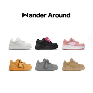 Wander around2025春季新款厚底增高休闲板鞋女
