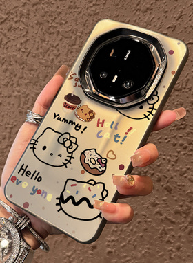 适用华为mate80rs手机壳线条甜甜圈凯蒂猫新款mate60rs全包可爱保时捷mate60pro+非凡大师高级感mate70男女款