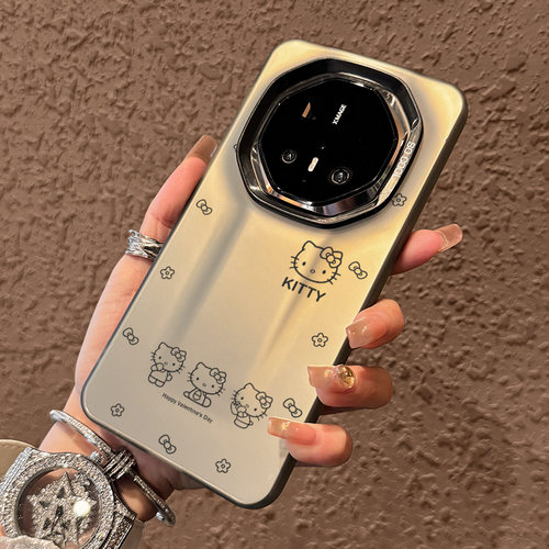 适用华为mate80rsHW线条卡通猫咪