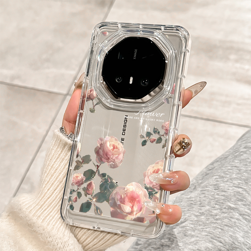 粉色玫瑰适用华为mate70rs手机壳