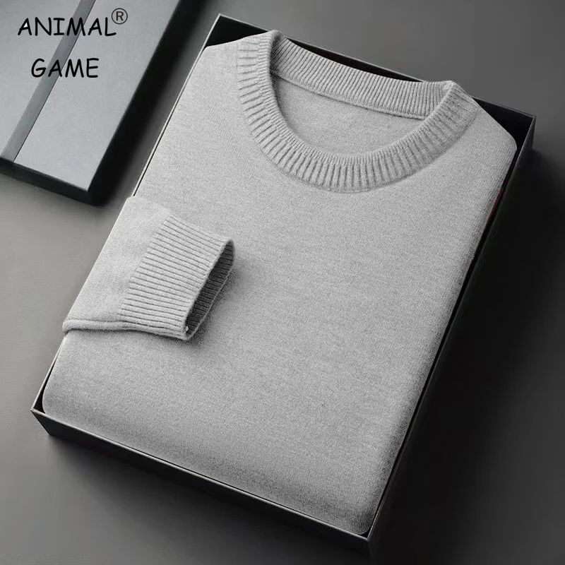 Mens CrewNeck Pullover Sweater Long Sleeve Knitted Sweaters