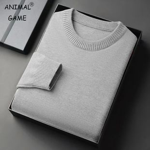 Sweater Pullover Long Sleeve Sweaters Mens Knitted CrewNeck