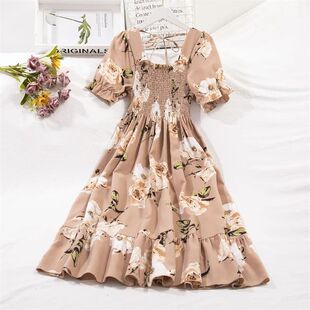 Dresses Fashion Female Spring Waist Chiffon Elastic Summer