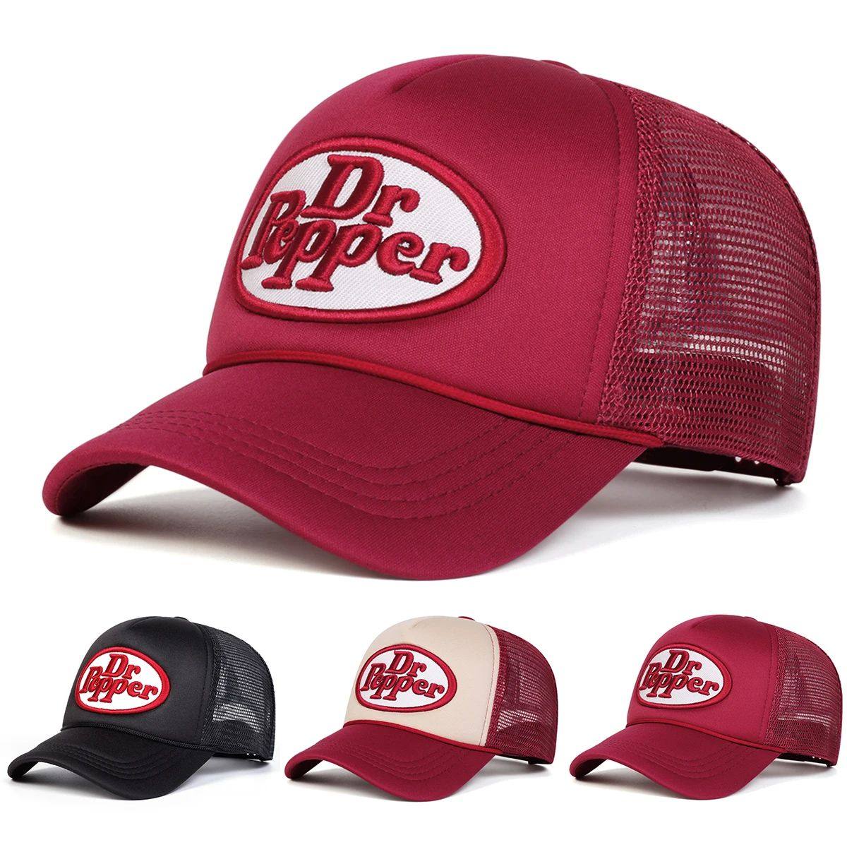 Unisex Dr Prpper Letter Embroidery Baseball Net Caps, Adjust