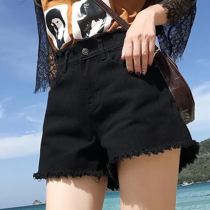 Spring Summer Women Short Jeans Women Wide Leg Denim Shorts图片