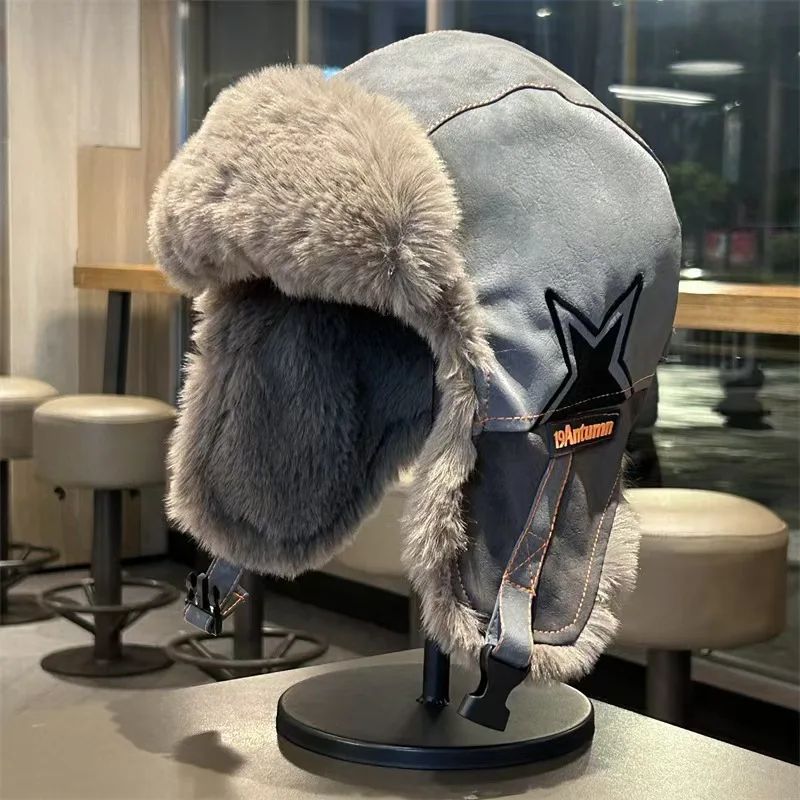 Winter Trapper Hat Men Women Riding Ear Flap Mask Thickened