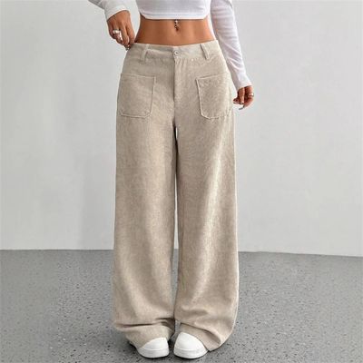 Women Autumn Winter Corduroy Pant Fashion Retro New In Wide