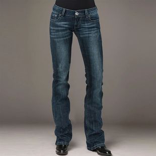 Stretch Mid Button For Stra Pants Womens Denim Jeans Waisted