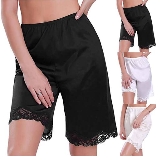 Female Thin Breathable Loose Five Quarter Safety Pants Black