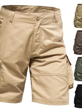 Men's Shorts Loose Large Size Multi-Pocket Overalls Summer C