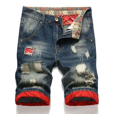 New Summer Vintage Washed Men Denim Shorts Casual Fashion St