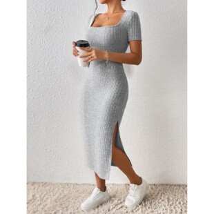 Style Knitted Short Spring Casual Summer Lady Women Dress