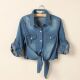 breas Jacket Knot Tie Short Denim Length Single Cropped Type