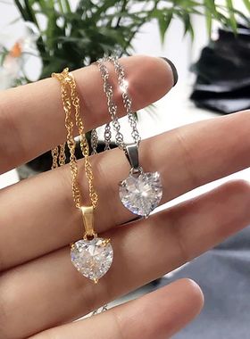 Heart Necklaces For Women Stainless Steel Gold Plated Chain