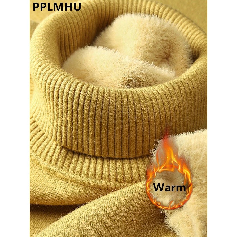 Sweater For Women Winter Thicken Turtleneck Slim Knit Pullov