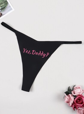 Varsbaby Funny Letter Printed T-Back Thong Women Low Waist G