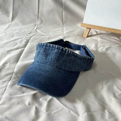 Denim Cloth Empty Top Hat Women Men Unisex Retro Visor Cap F