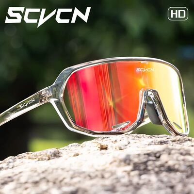 SCVCN Men Cycling Glasses Photochromic Sunglasses Mountain B