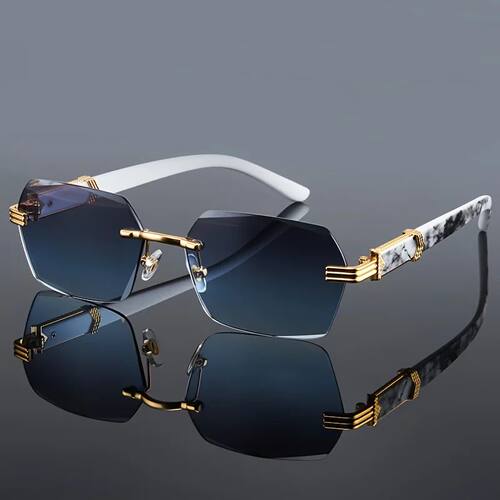 Fashion Rimless Sunglasses Men Women Populare Frameless Sun