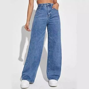 jeans women baggy retro straigh street blue High Fashion y2k