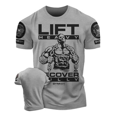 3D Printed Recover Fully Workout T-Shirt Funny Gym T-Shirt H