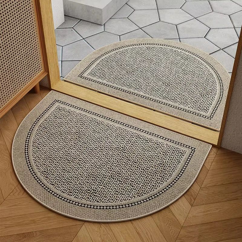 VIKAMA High-End Semi-Circular Velvet Floor Mat For Entrance,