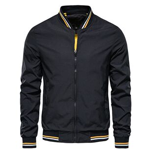 Spring Summer Bomber Jacket Men Black Casual Slim Fit Baseba