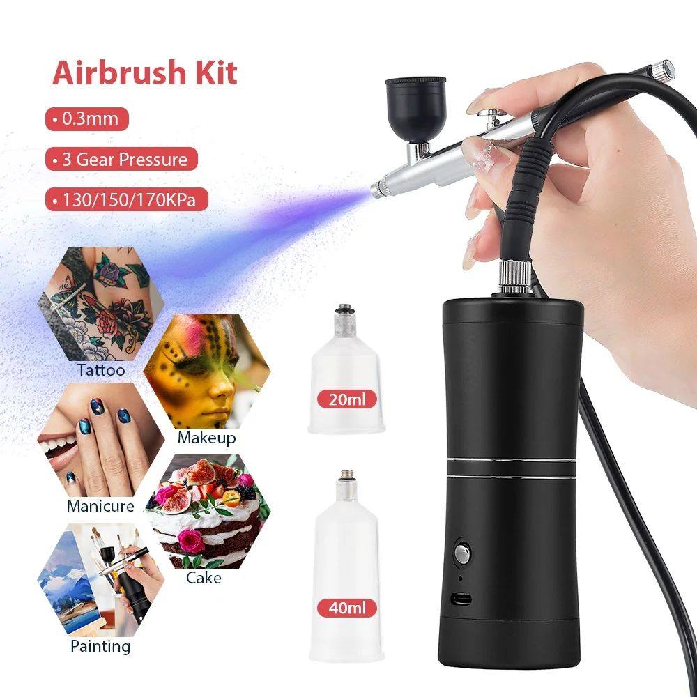 Top 0.3mm Portable Airbrush With 150cm Air Tube Cake Pastry