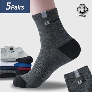Sport Fas Cotton Letter Soft Breathable Men for Sock Pairs