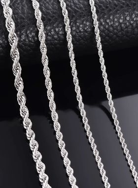 1 piece 925 sterling silver Width 2mm/3mm/4mm Rope Chain Nec