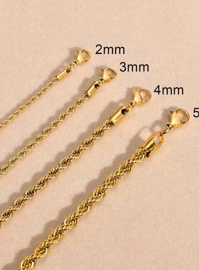 Vnox Dainty Gold Color Rope Chain Necklaces for Women Men,Ch